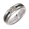 Triton Flat Bevel Bevel Edge Stone Wedding Band