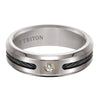 Triton Flat Bevel Bevel Edge Stone Wedding Band