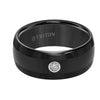 Triton Low Dome Bevel Edge Stone Wedding Band