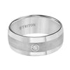 Triton Low Dome Bevel Edge Stone Wedding Band