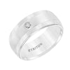 Triton Low Dome Bevel Edge Stone Wedding Band