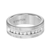 Triton Flat Flat Edge Stone Wedding Band