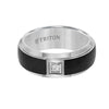 Triton High Dome Round Edge Stone Wedding Band