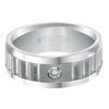 Triton Flat Bevel Bevel Edge Stone Wedding Band