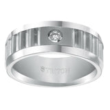 Triton Flat Bevel Bevel Edge Stone Wedding Band