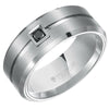 Triton Flat Bevel Edge Stone Wedding Band