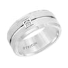 Triton Flat Bevel Edge Stone Wedding Band