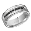 Triton Flat Round Edge Stone Wedding Band