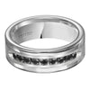 Triton Flat Round Edge Stone Wedding Band