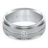 Triton Low Dome Coin Edge Stone Wedding Band