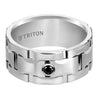 Triton Flat Flat Edge Stone Wedding Band