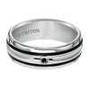 Triton Dome Round Edge Stone Wedding Band