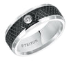 Triton Flat Bevel Bevel Edge Stone Wedding Band