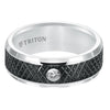 Triton Flat Bevel Bevel Edge Stone Wedding Band