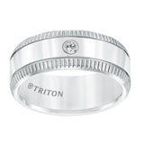 Triton Flat Coin Edge Stone Wedding Band