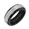 Triton Flat Bevel Edge Stone Wedding Band