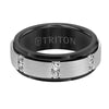 Triton Flat Bevel Edge Stone Wedding Band