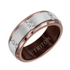 Triton Flat Bevel Edge Stone Wedding Band