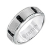 Triton Flat Bevel Edge Stone Wedding Band