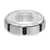 Triton Flat Bevel Edge Stone Wedding Band