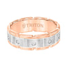 Triton Flat Steel Edge Stone Wedding Band