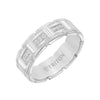 Triton Flat Steel Edge Stone Wedding Band