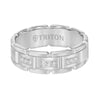 Triton Flat Steel Edge Stone Wedding Band