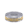 Triton Flat Steel Edge Stone Wedding Band