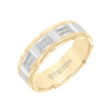 Triton Flat Steel Edge Stone Wedding Band