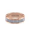 Triton Flat Steel Edge Diamond Wedding Band