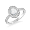 Artcarved Bridal Mounted Mined Live Center Vintage Halo Engagement Ring Sophia 14K White Gold