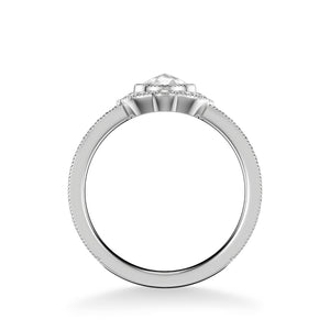 Artcarved Bridal Mounted Mined Live Center Vintage Halo Engagement Ring Sophia 14K White Gold