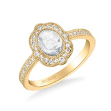 Artcarved Bridal Mounted Mined Live Center Vintage Halo Engagement Ring Sophia 14K Yellow Gold