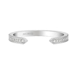 Artcarved Bridal Mounted with Side Stones Vintage Diamond Wedding Band 18K White Gold