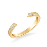 Artcarved Bridal Mounted with Side Stones Vintage Diamond Wedding Band 18K Yellow Gold