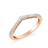 Artcarved Bridal Mounted with Side Stones Classic Lyric Diamond Wedding Band Carly 18K Rose Gold