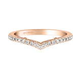 Artcarved Bridal Mounted with Side Stones Classic Lyric Diamond Wedding Band Carly 14K Rose Gold