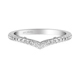 Artcarved Bridal Mounted with Side Stones Classic Lyric Diamond Wedding Band Carly 14K White Gold