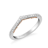Artcarved Bridal Mounted with Side Stones Classic Lyric Diamond Wedding Band Carly 14K White Gold Primary & 14K Rose Gold