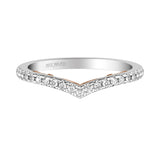 Artcarved Bridal Mounted with Side Stones Classic Lyric Diamond Wedding Band Carly 14K White Gold Primary & 14K Rose Gold