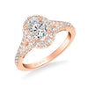 Artcarved Bridal Semi-Mounted with Side Stones Classic Lyric Halo Engagement Ring Augusta 18K Rose Gold