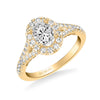 Artcarved Bridal Mounted with CZ Center Classic Lyric Halo Engagement Ring Augusta 14K Yellow Gold