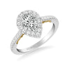 Artcarved Bridal Mounted with CZ Center Classic Lyric Halo Engagement Ring Demi 14K White Gold Primary & 14K Yellow Gold