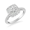 Artcarved Bridal Mounted with CZ Center Classic Lyric Diamond Engagement Ring Loni 14K White Gold