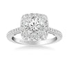 Artcarved Bridal Mounted with CZ Center Classic Lyric Diamond Engagement Ring Loni 14K White Gold