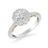 Artcarved Bridal Mounted with CZ Center Classic Lyric Halo Engagement Ring Hazel 14K White Gold Primary & 14K Yellow Gold