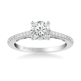 Artcarved Bridal Mounted with CZ Center Classic Lyric Engagement Ring Tracy 14K White Gold