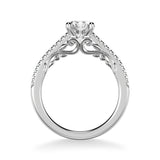 Artcarved Bridal Semi-Mounted with Side Stones Classic Lyric Engagement Ring Tracy 14K White Gold