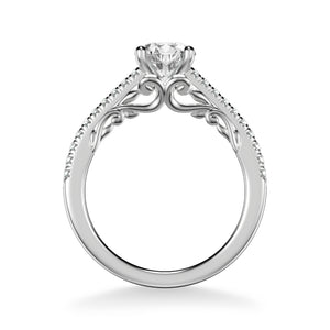 Artcarved Bridal Mounted with CZ Center Classic Lyric Engagement Ring Tracy 14K White Gold