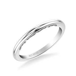 Artcarved Bridal Band No Stones Classic Lyric Diamond Wedding Band Cleo 14K White Gold